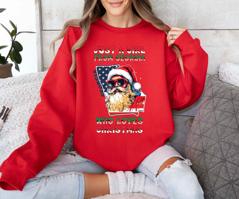 Image of USA Xmas Sweatshirt - Santa Claus Print - Georgia Gifts